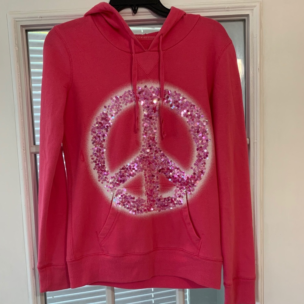 Wildfox sequin pink peace sweater